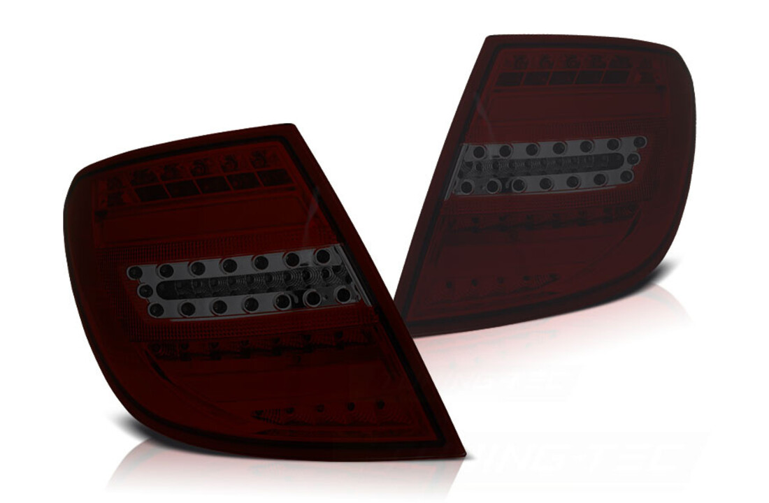 Achterlichten geschikt voor Mercedes C-Klasse W204 Combi 2007-2010 Rood Smoke LED Bar