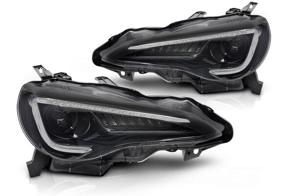 Koplampen Zwart Tube LED DRL geschikt voor Toyota GT86 12-21