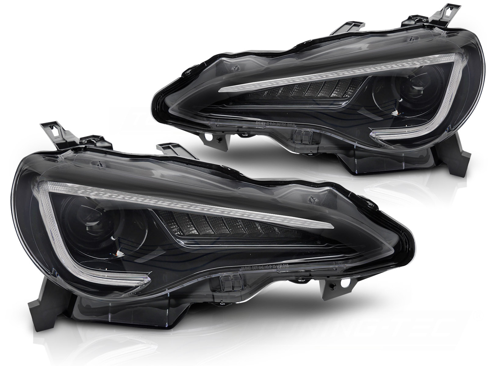 Koplampen Zwart Tube LED DRL geschikt voor Toyota GT86 12-21