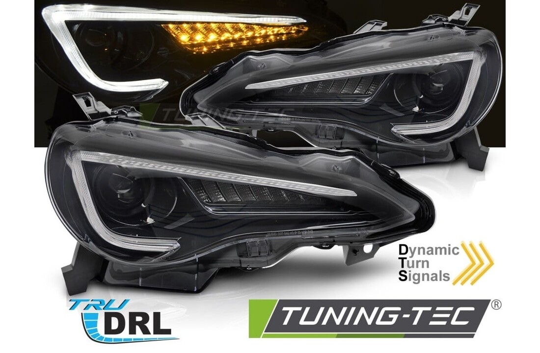 Koplampen Zwart Tube LED DRL geschikt voor Toyota GT86 12-21