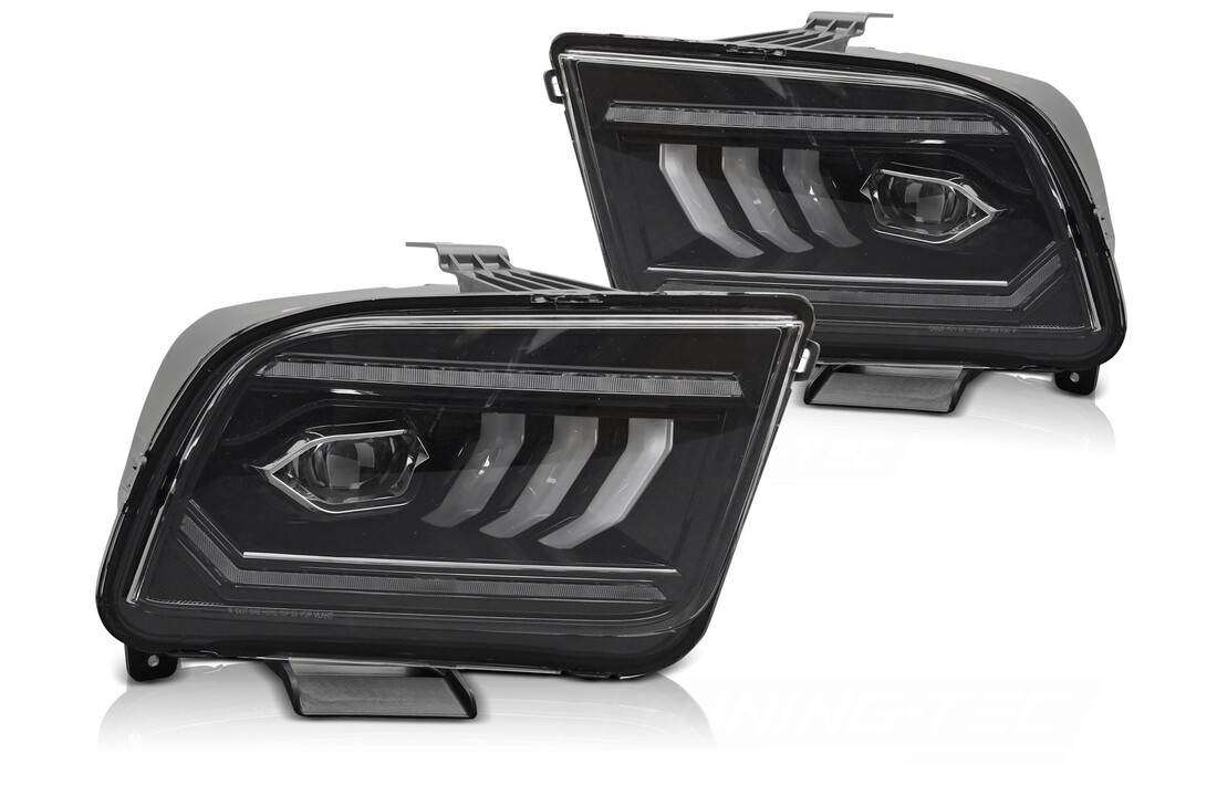 Koplampen Tube LED Zwart geschikt voor Ford Mustang 04-09