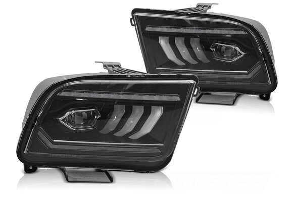 Koplampen Tube LED Zwart geschikt voor Ford Mustang 04-09