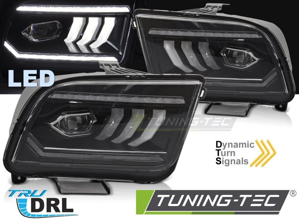Koplampen Tube LED Zwart geschikt voor Ford Mustang 04-09