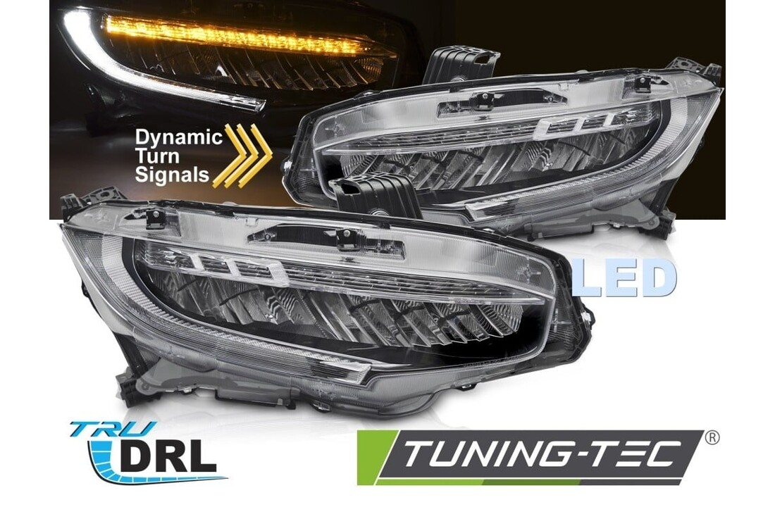 Volledig LED Koplampen Zwart geschikt voor Honda Civic X 2016-2021