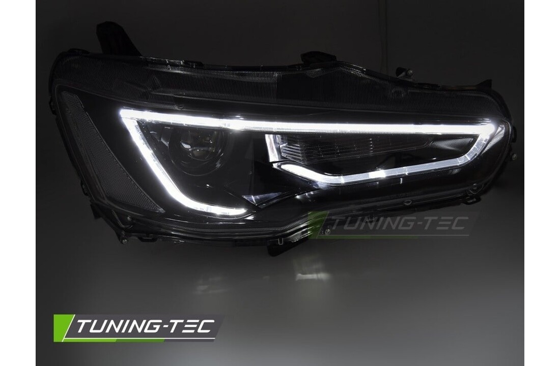Koplampen Mitsubishi Lancer VIII 08-16 Tube Light Zwart