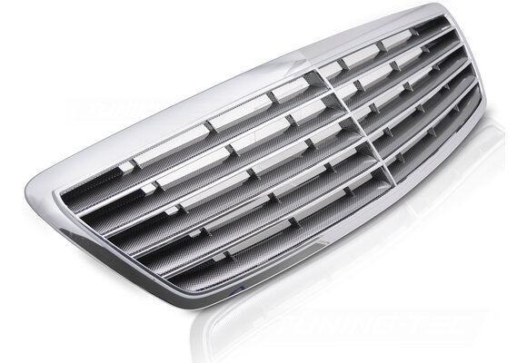 Grille Chroom-Carbon look geschikt voor Mercedes S-Klasse W220 02-05