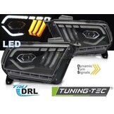 LED Koplampen Zwart DRL Dynamisch Knipperlicht geschikt voor Ford Mustang 10-13