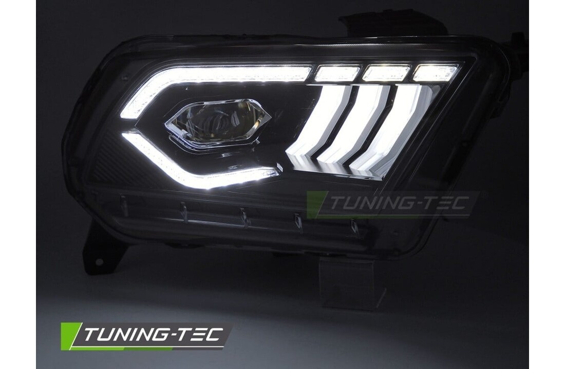 LED Koplampen Zwart DRL Dynamisch Knipperlicht geschikt voor Ford Mustang 10-13