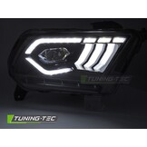 LED Koplampen Zwart DRL Dynamisch Knipperlicht geschikt voor Ford Mustang 10-13