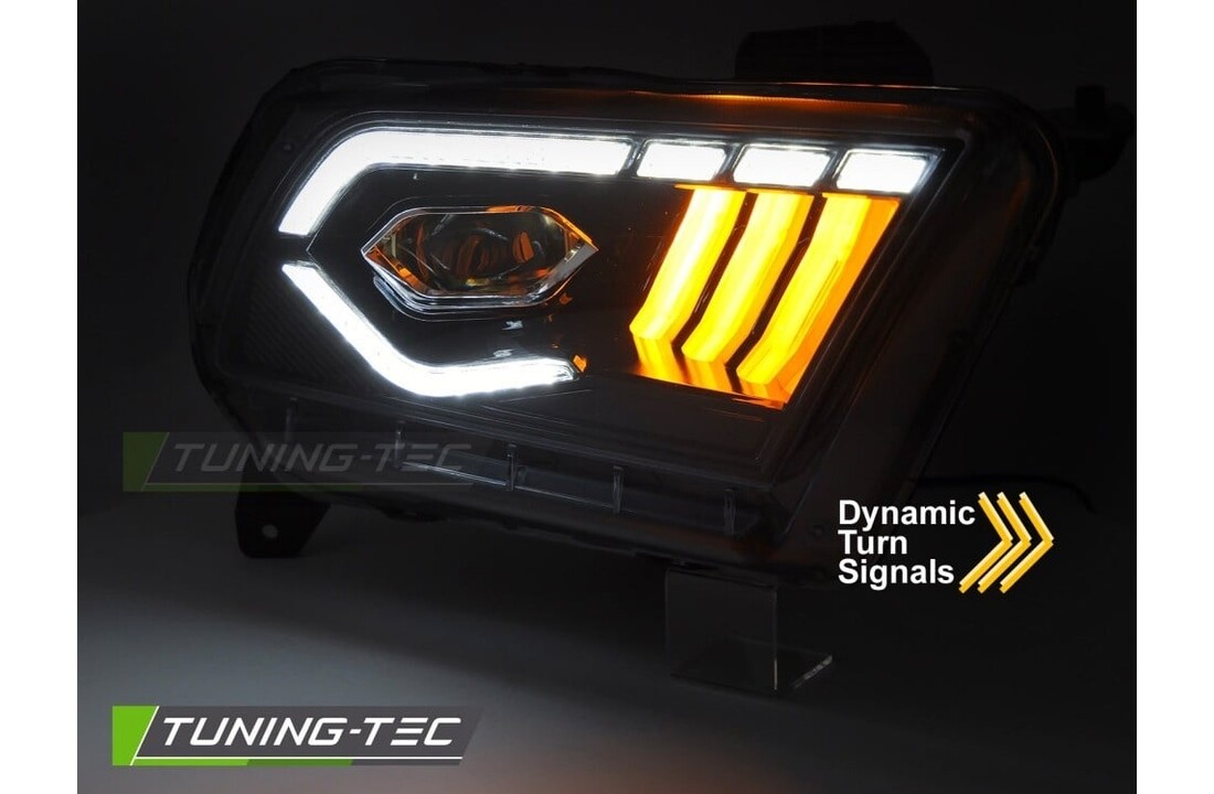 LED Koplampen Zwart DRL Dynamisch Knipperlicht geschikt voor Ford Mustang 10-13
