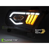 LED Koplampen Zwart DRL Dynamisch Knipperlicht geschikt voor Ford Mustang 10-13