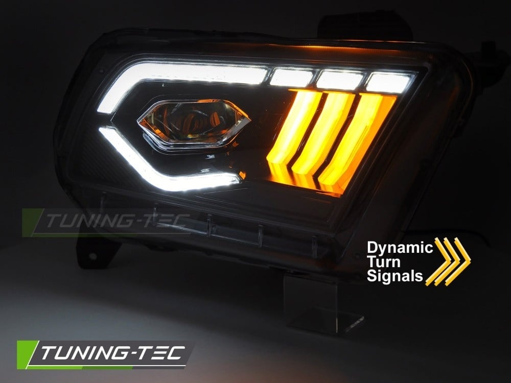 LED Koplampen Zwart DRL Dynamisch Knipperlicht geschikt voor Ford Mustang 10-13