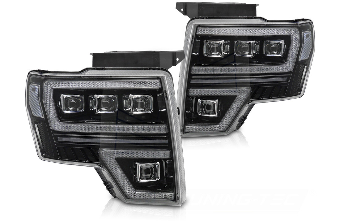 Koplampen geschikt voor Ford F150 MK12 08-14 Full LED Zwart DRL Sequentiële