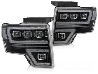 Koplampen geschikt voor Ford F150 MK12 08-14 Full LED Zwart DRL Sequentiële