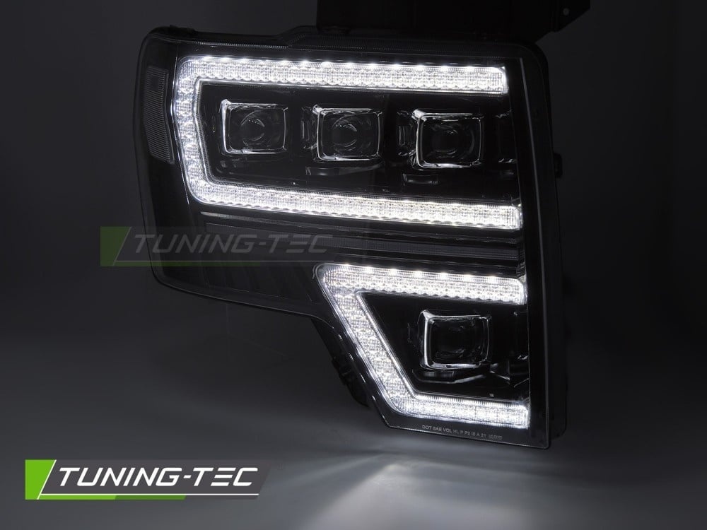 Koplampen geschikt voor Ford F150 MK12 08-14 Full LED Zwart DRL Sequentiële