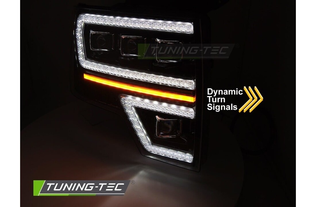 Koplampen geschikt voor Ford F150 MK12 08-14 Full LED Zwart DRL Sequentiële