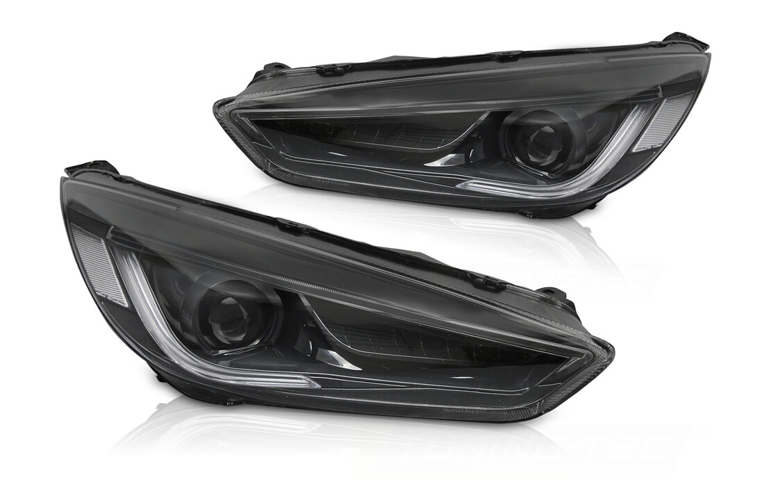 Koplampen geschikt voor Ford Focus MK3 14-18 Zwart LED DRL