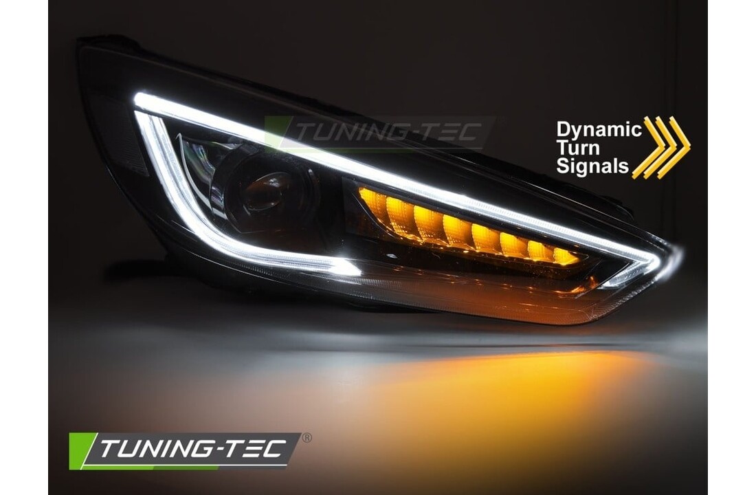 Koplampen geschikt voor Ford Focus MK3 14-18 Zwart LED DRL