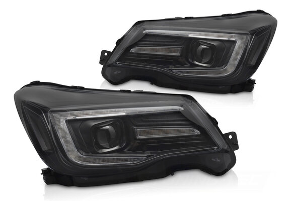 Xenon Koplampen Tube Light DRL Zwart voor SUBARU FORESTER IV 13-18