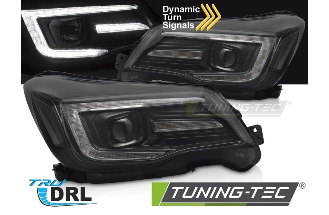 Koplampen Tube Light DRL Zwart geschikt voor Subaru Forester IV 2013-2018