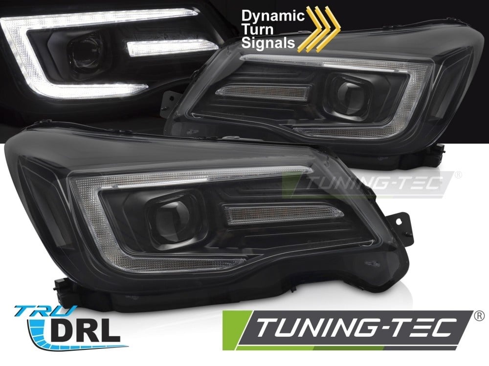 Koplampen Tube Light DRL Zwart geschikt voor Subaru Forester IV 2013-2018