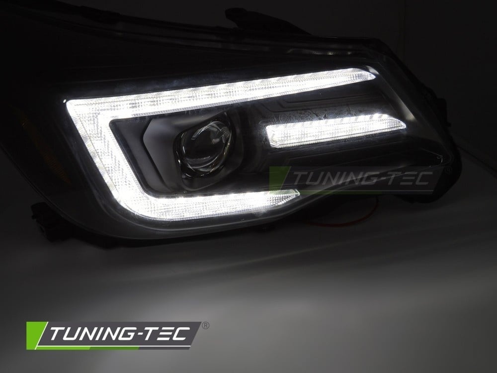Koplampen Tube Light DRL Zwart geschikt voor Subaru Forester IV 2013-2018