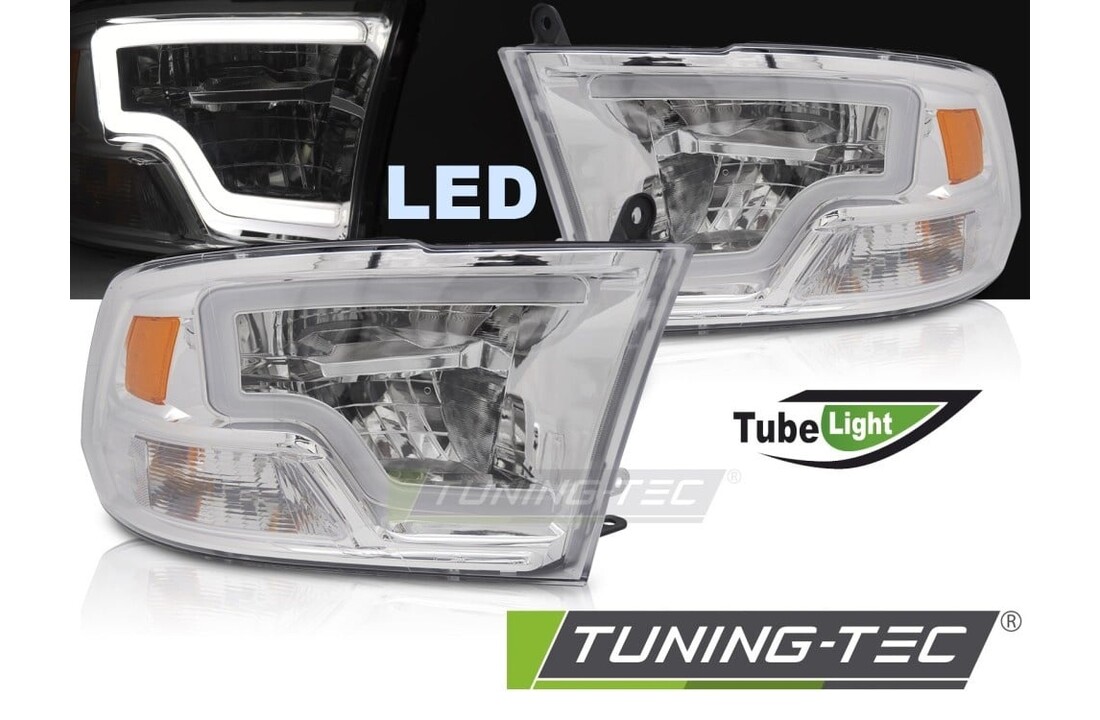 Koplampen DODGE RAM 2009-2018 Chroom LED Tube Light