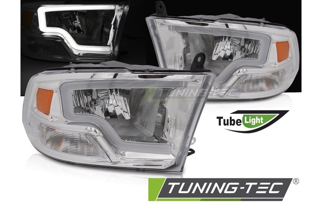 Koplampen Tube Light LED Chroom voor Dodge Ram 2009-2018