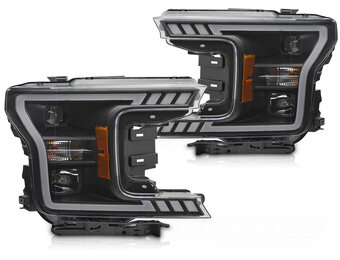 Koplampen Tube Light Zwart geschikt voor Ford F150 MK13 2017-2020