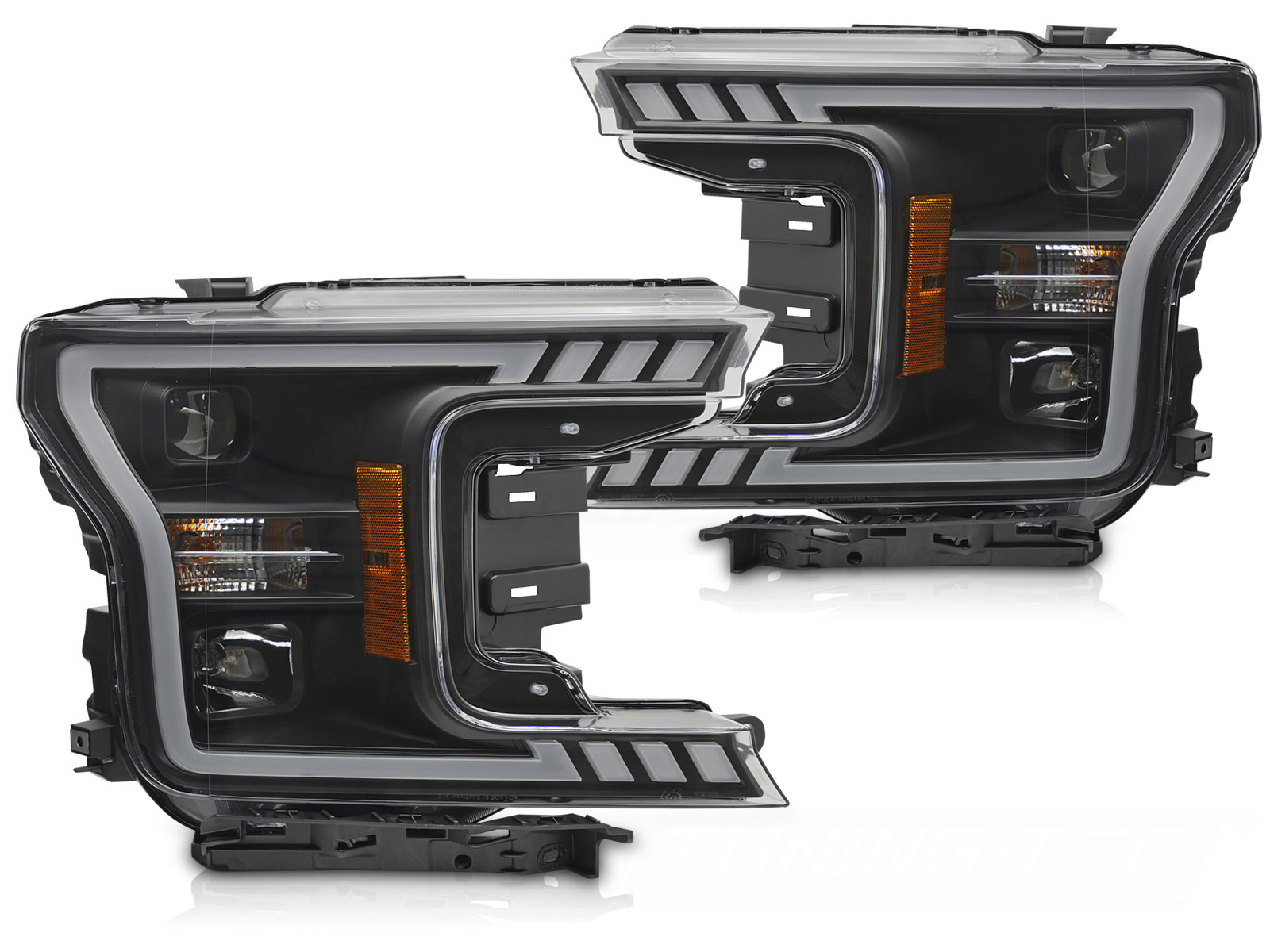 Koplampen Tube Light Zwart geschikt voor Ford F150 MK13 2017-2020