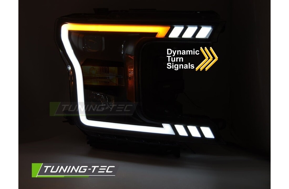 Koplampen Tube Light Zwart geschikt voor Ford F150 MK13 2017-2020