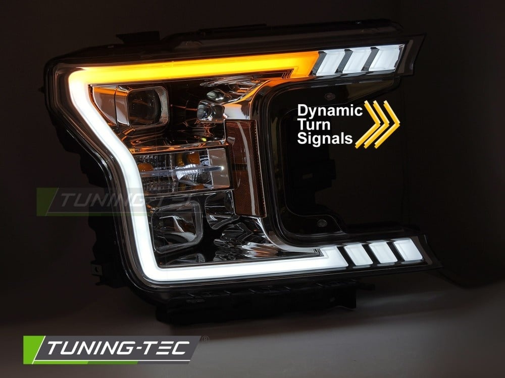 Koplampen Tube Light Chroom geschikt voor Ford F150 MK13 (2017-2020)