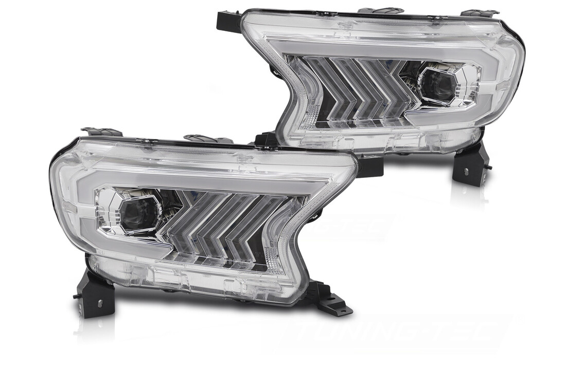 Koplampen Tube Light Chroom geschikt voor Ford Ranger V 2016-2022
