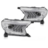 Koplampen Tube Light Chroom geschikt voor Ford Ranger V 2016-2022