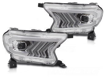 Koplampen Tube Light Chroom geschikt voor Ford Ranger V 2016-2022