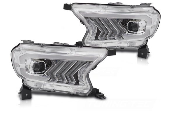 Koplampen Tube Light Chroom geschikt voor Ford Ranger V 2016-2022