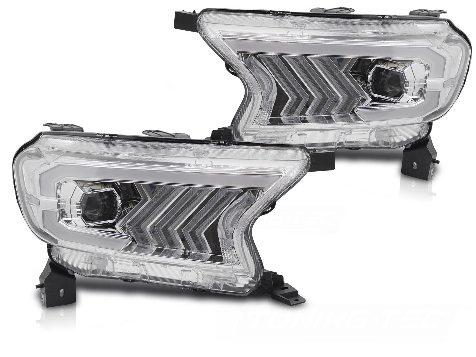 Koplampen Tube Light Chroom geschikt voor Ford Ranger V 2016-2022
