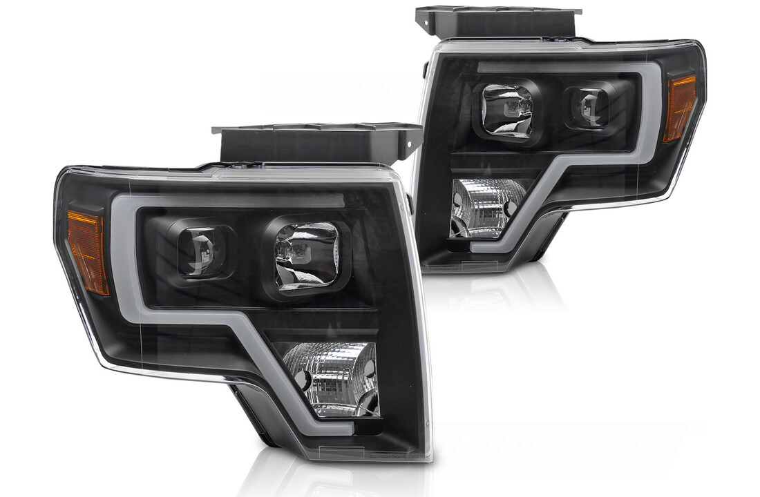 Koplampen geschikt voor Ford F150 MK12 08-14 Tube Light Zwart