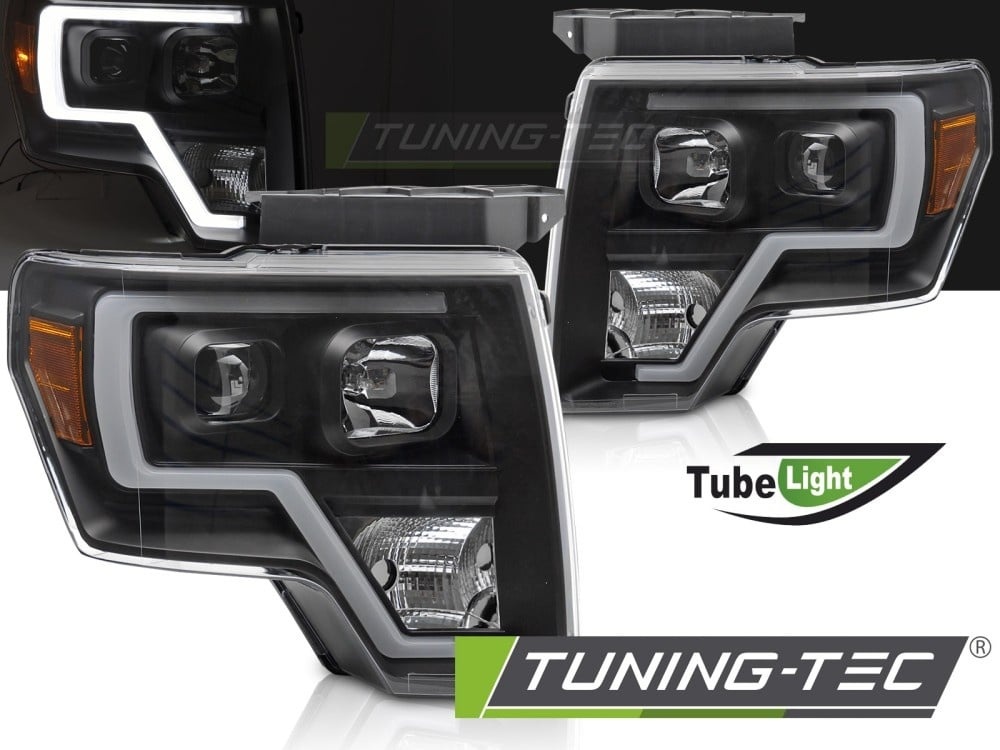 Koplampen geschikt voor Ford F150 MK12 08-14 Tube Light Zwart