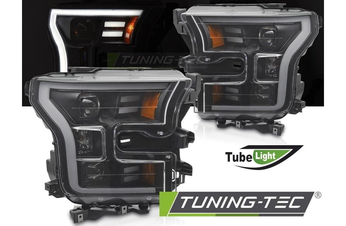Koplampen Tube Light Zwart geschikt voor Ford F150 MK13 (2014-2017)