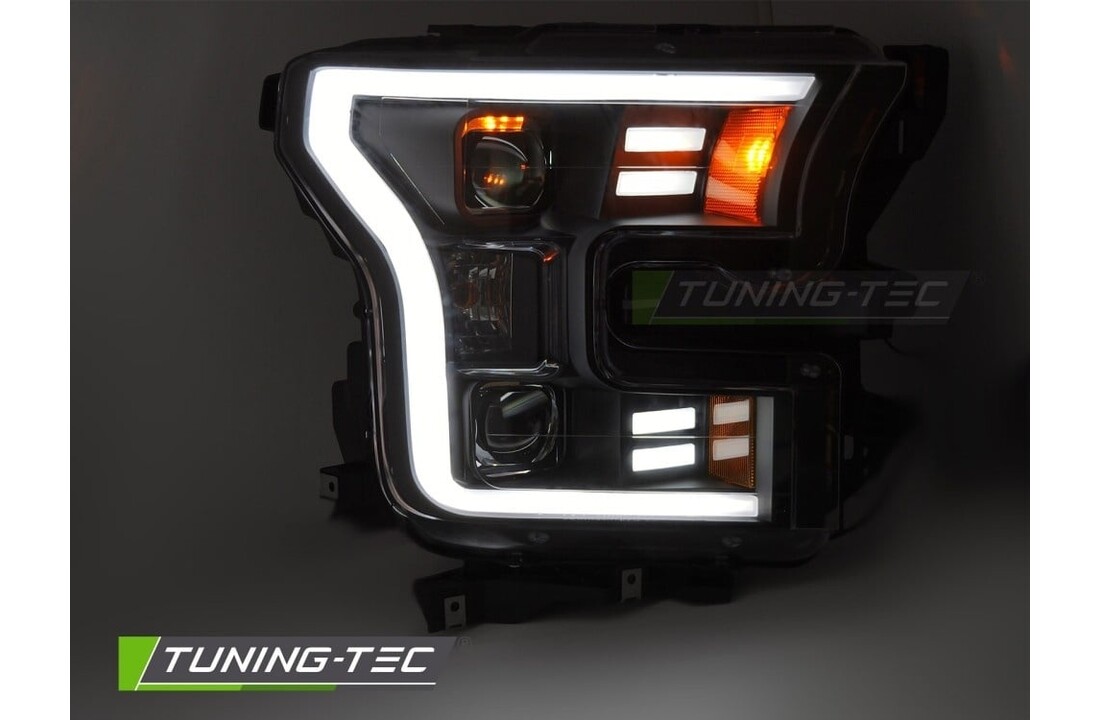 Koplampen Tube Light Zwart geschikt voor Ford F150 MK13 (2014-2017)