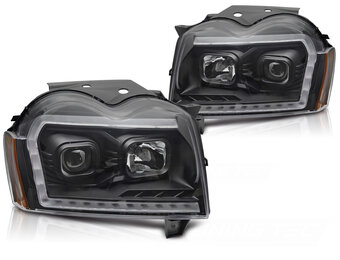 Koplampen Jeep Grand Cherokee WK (05-08) Tube Light Zwart