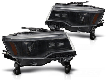 Koplampen Jeep Grand Cherokee WK2 (14-21) Zwart LED Dynamisch Knipperlicht