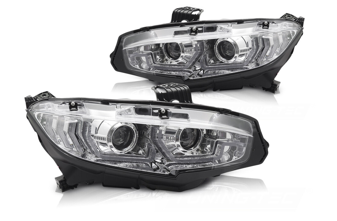 Koplampen Chroom DRL SEQ geschikt voor HONDA CIVIC X (2016-2021)
