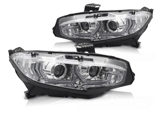 Koplampen Chroom DRL SEQ geschikt voor HONDA CIVIC X (2016-2021)