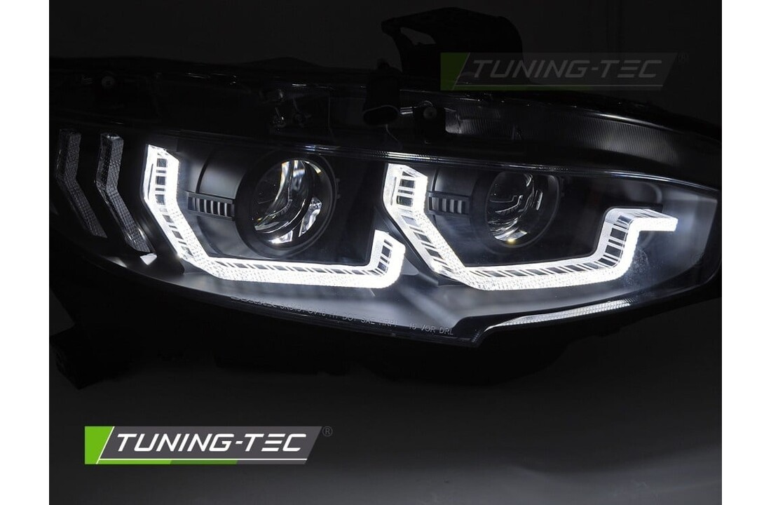 Koplampen Zwart DRL Sequentiële richtingaanwijzer geschikt voor Honda Civic X 2016-2021