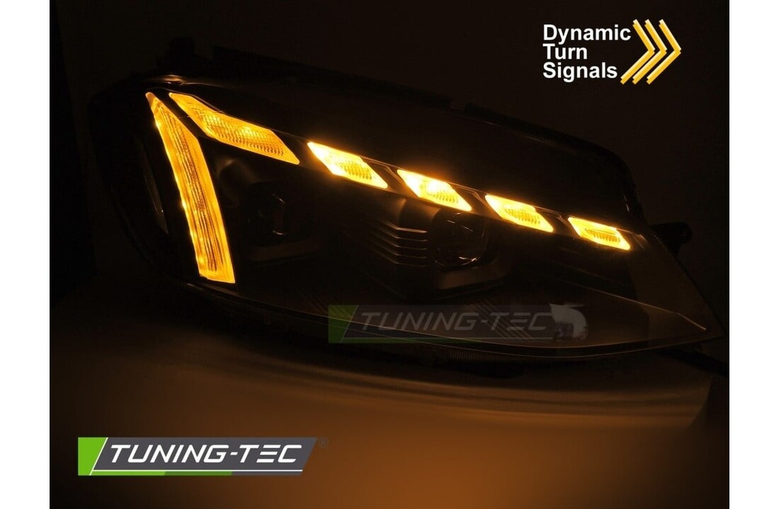 LED Koplampen Zwart Dynamisch Knipperlicht geschikt voor VW Golf 7 17-19