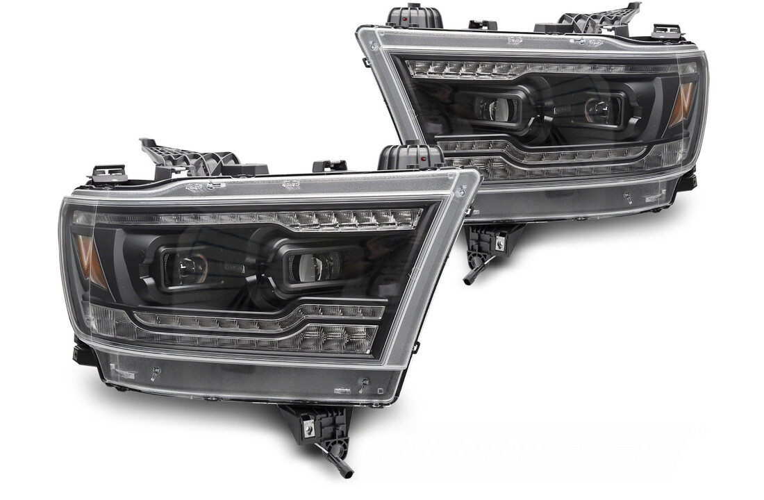 Full LED Koplampen Zwart Dodge Ram 1500 (19-22) Dynamisch