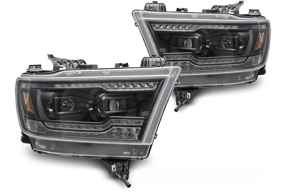 Full LED Koplampen Zwart Dodge Ram 1500 (19-22) Dynamisch