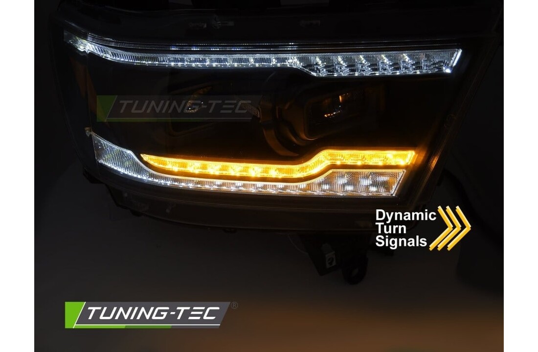 Full LED Koplampen Zwart Dodge Ram 1500 (19-22) Dynamisch